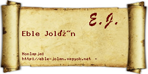 Eble Jolán névjegykártya
